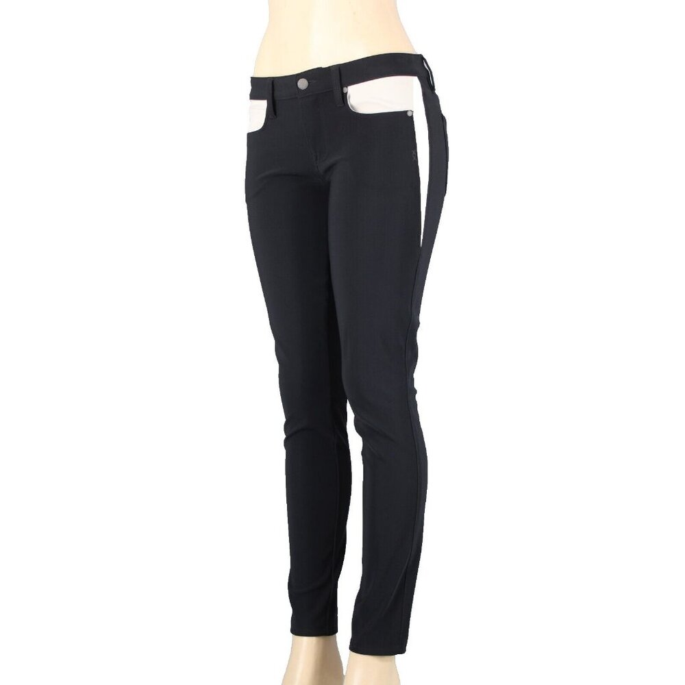 Genetic Denim The Ava Sz 28 x 31 Black Tan Pocket Stretch Poly Nylon Skinny Pant - Picture 1 of 16